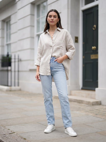 Women's High-Waisted Slim Straight Jeans